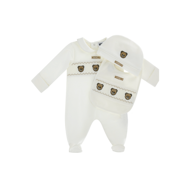Cream Bear Footie Gift Set