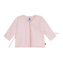 Pink Pointelle Hearts Crossover Cardigan