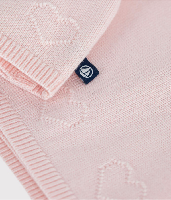 Pink Pointelle Hearts Crossover Cardigan