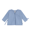 Blue Pointelle Hearts Crossover Cardigan