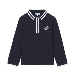 Navy Serein Long Sleeve Polo