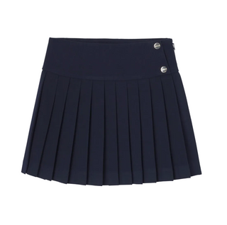 Navy Prudence Pleated Skirt
