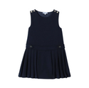 Navy Simone Pinafore Pleated Dress