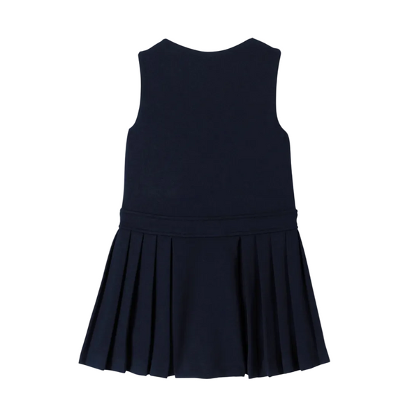 Navy Simone Pinafore Pleated Dress