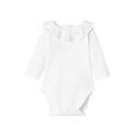 White Flora Ruffle Collar Onesie