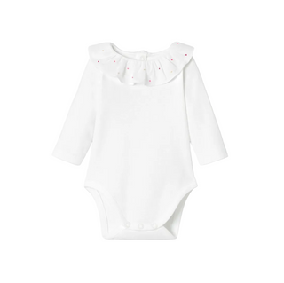 White Flora Ruffle Collar Onesie