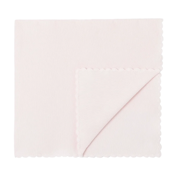 Pink Scalloped Knit Blanket