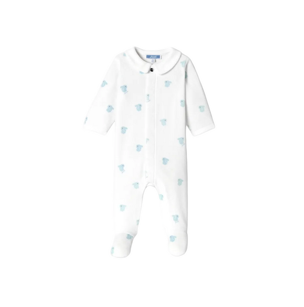 White and Blue Tilleul Footie