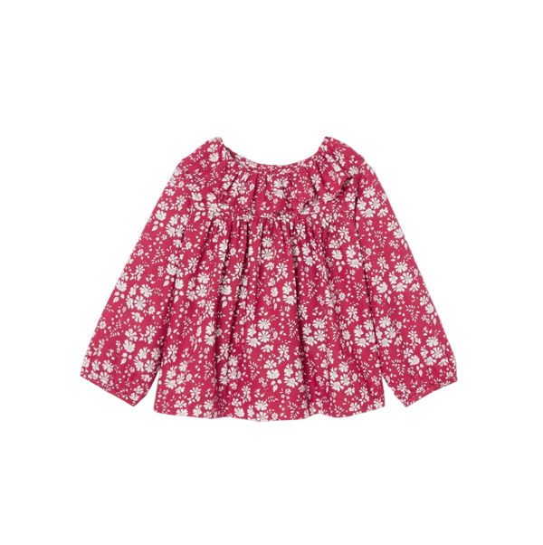 Red Octavia Floral Blouse