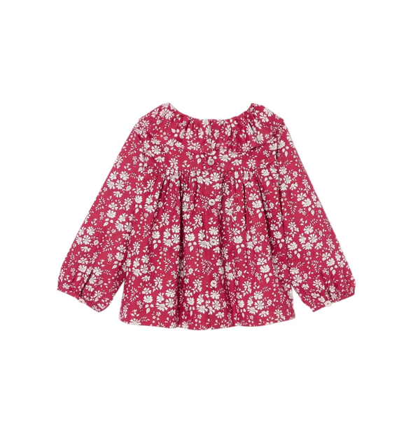 Red Octavia Floral Blouse