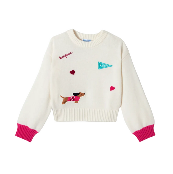 White Vibrato Doggy Sweater