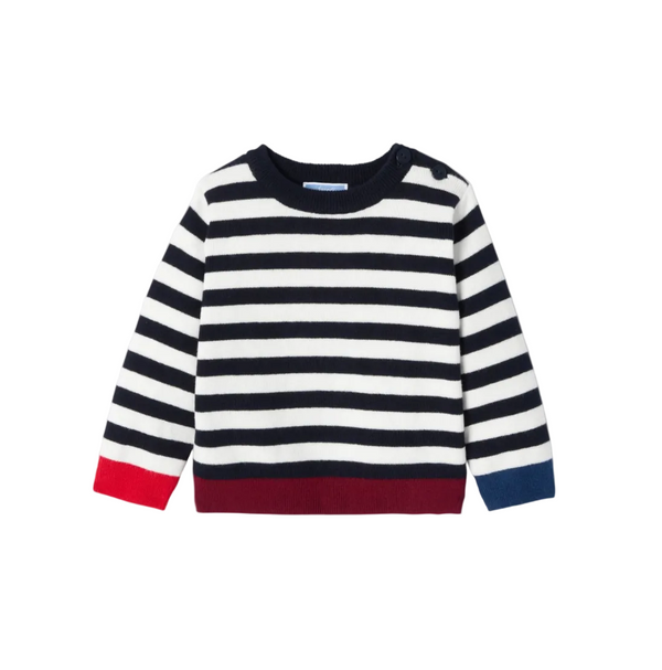Navy and Cream Paysage Striped Sweater