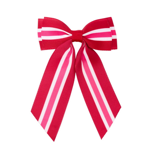 Burgundy and Pink Bijou Bow Hair Clip