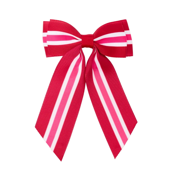 Burgundy and Pink Bijou Bow Hair Clip
