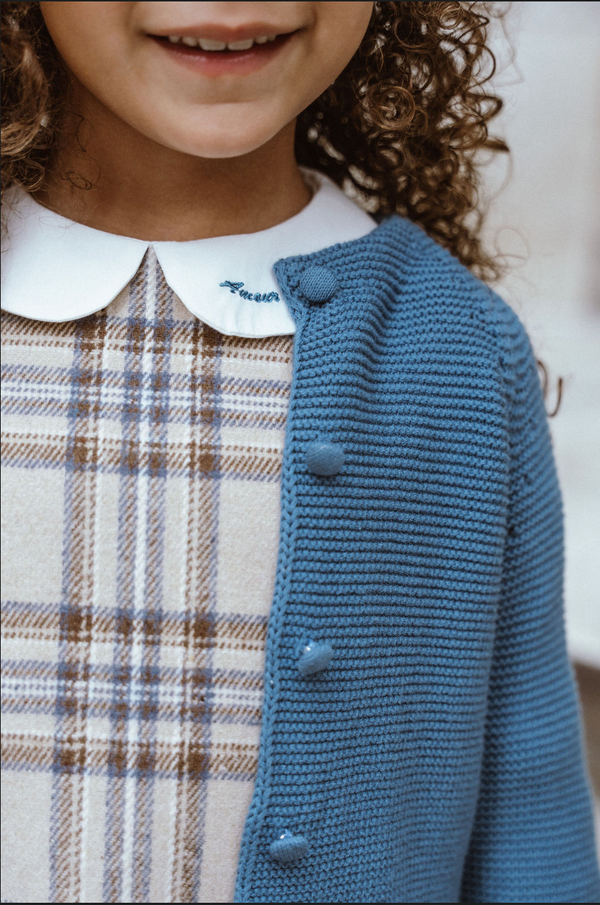 Blue Cropped Cardigan