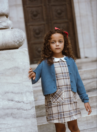 Blue Cropped Cardigan