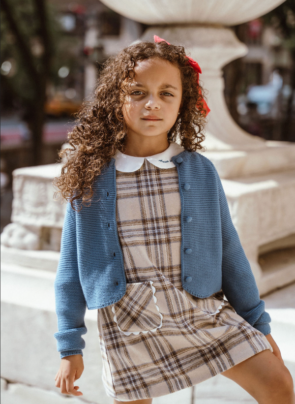 Blue Cropped Cardigan
