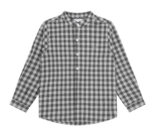 Grey Plaid Button Down Shirt