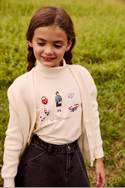 Ivory Graphic Printed Turtleneck