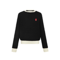 Teen Black Knit Heart Lock Sweater