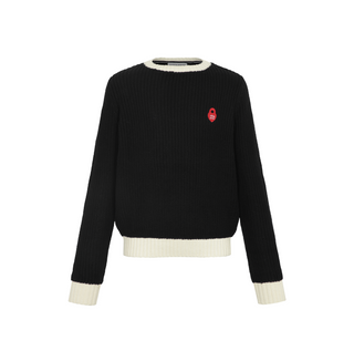 Teen Black Knit Heart Lock Sweater