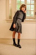 Grey Two Tone Pleated Skirt
