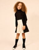 Black Two Tone Pleated Skirt
