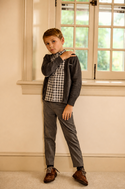 Grey Elbow Patch Cardigan