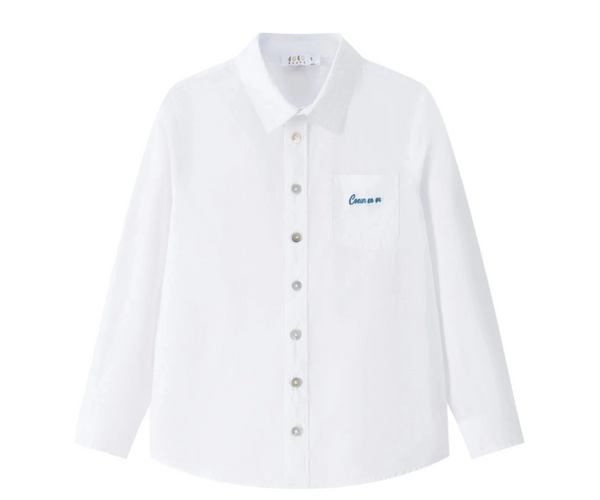 White CB Pocket Button Down Shirt