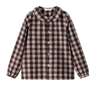 Burgundy Gingham Plaid Shirt