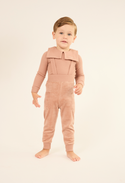 Pink Velour Onesie and Overall Set