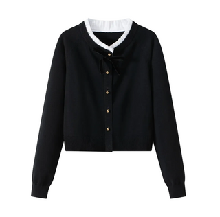 Black Ribbon Detail Cardigan