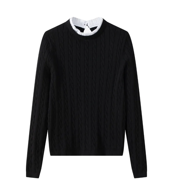 Teen Black Cableknit Sweater