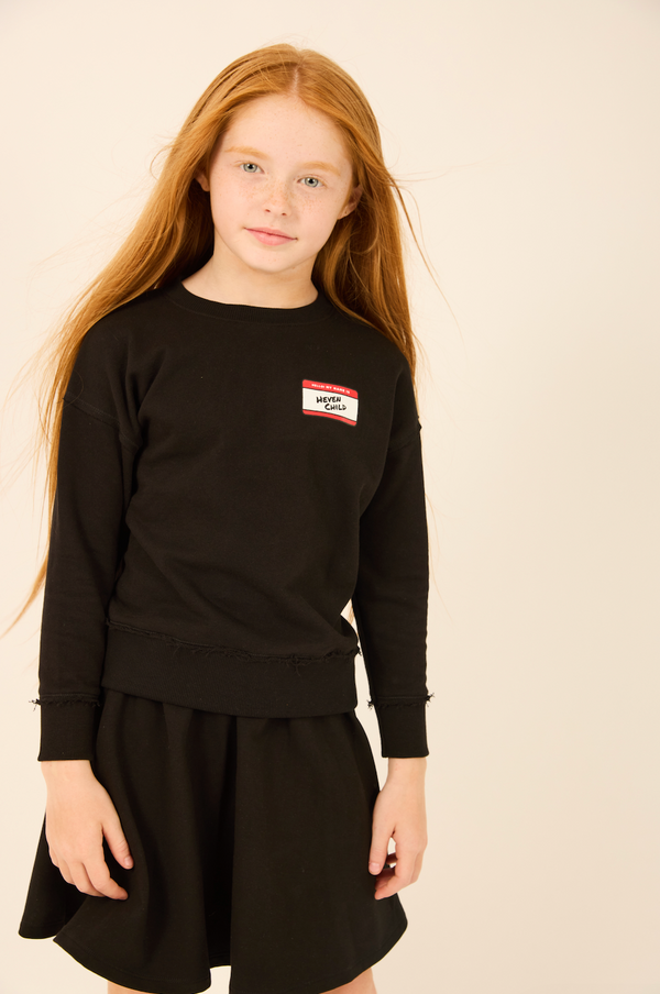 Black Hello Crewneck