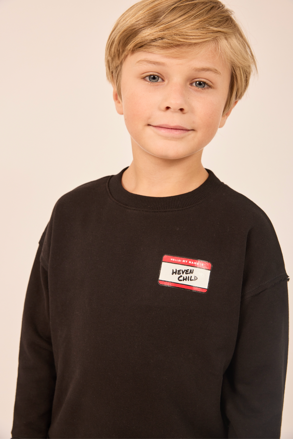Black Hello Crewneck