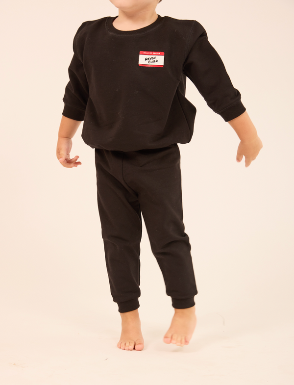 Black Hello Sweatsuit