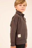Grey Long Sleeve Polo