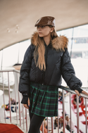 Teen Black Semi Shine Drawstring Waist Coat