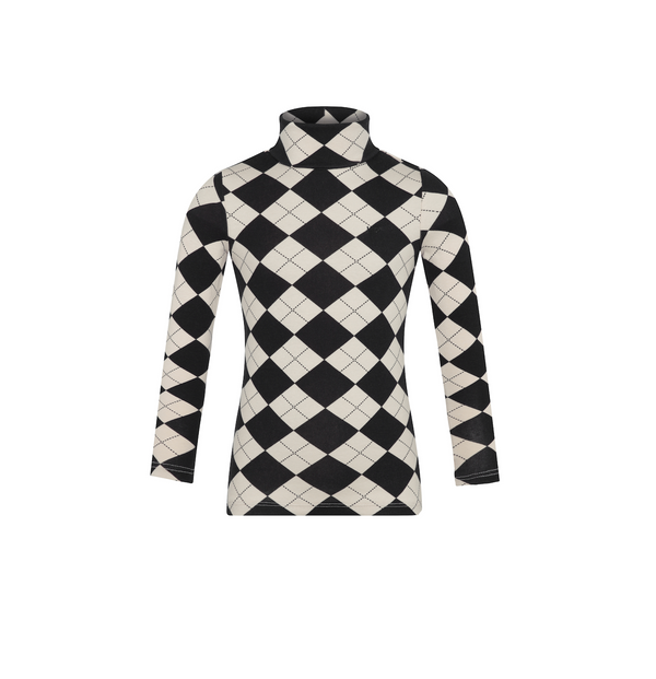 Black and White Argyle Turtleneck