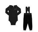 Black Velour Onesie and Overall Set
