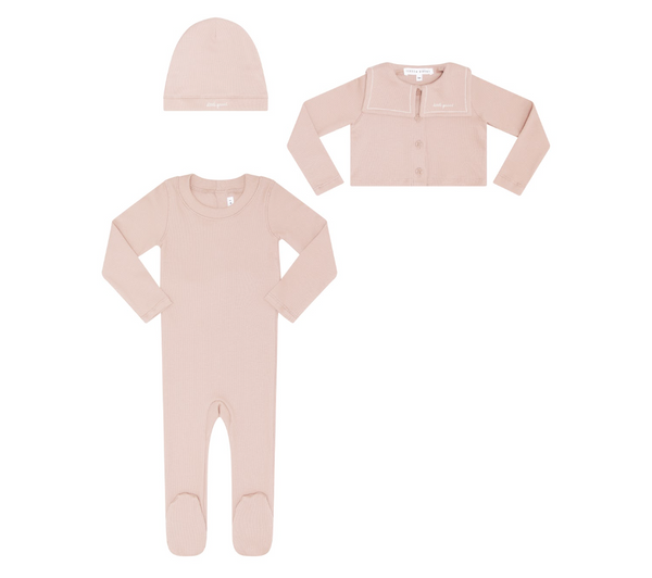 Pink Footie and Cardigan Set