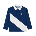 Blue and White Vestiaire Long Sleeve Polo