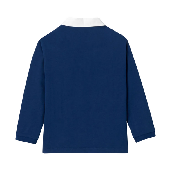 Blue and White Vestiaire Long Sleeve Polo