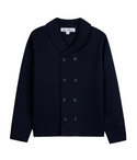 Boys Navy Knit Double Breasted Cardigan