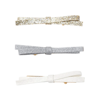 Gold and Silver Bienvenue Bow Hair Clips