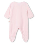 Apricot Heart Jacquard Pattern Footie with Hat