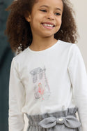 White Fashion Girl Graphic Long Sleeve Tee