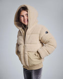 Beige Teddy Puffer Coat