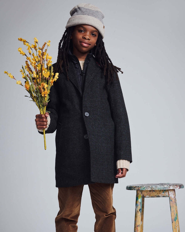 Black Tweed New City Overcoat