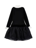 Black with White Frill Collar Dress